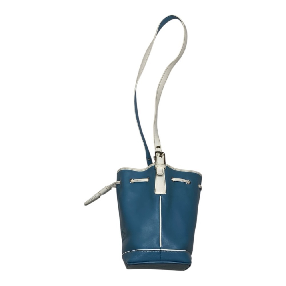 Coach 2003 Blue and White Leather Bucket Shoulder Bag - Picture 4 of 15
